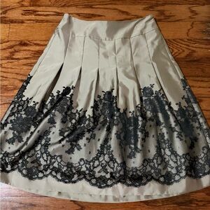 Elegant Black Lace Overlay Skirt